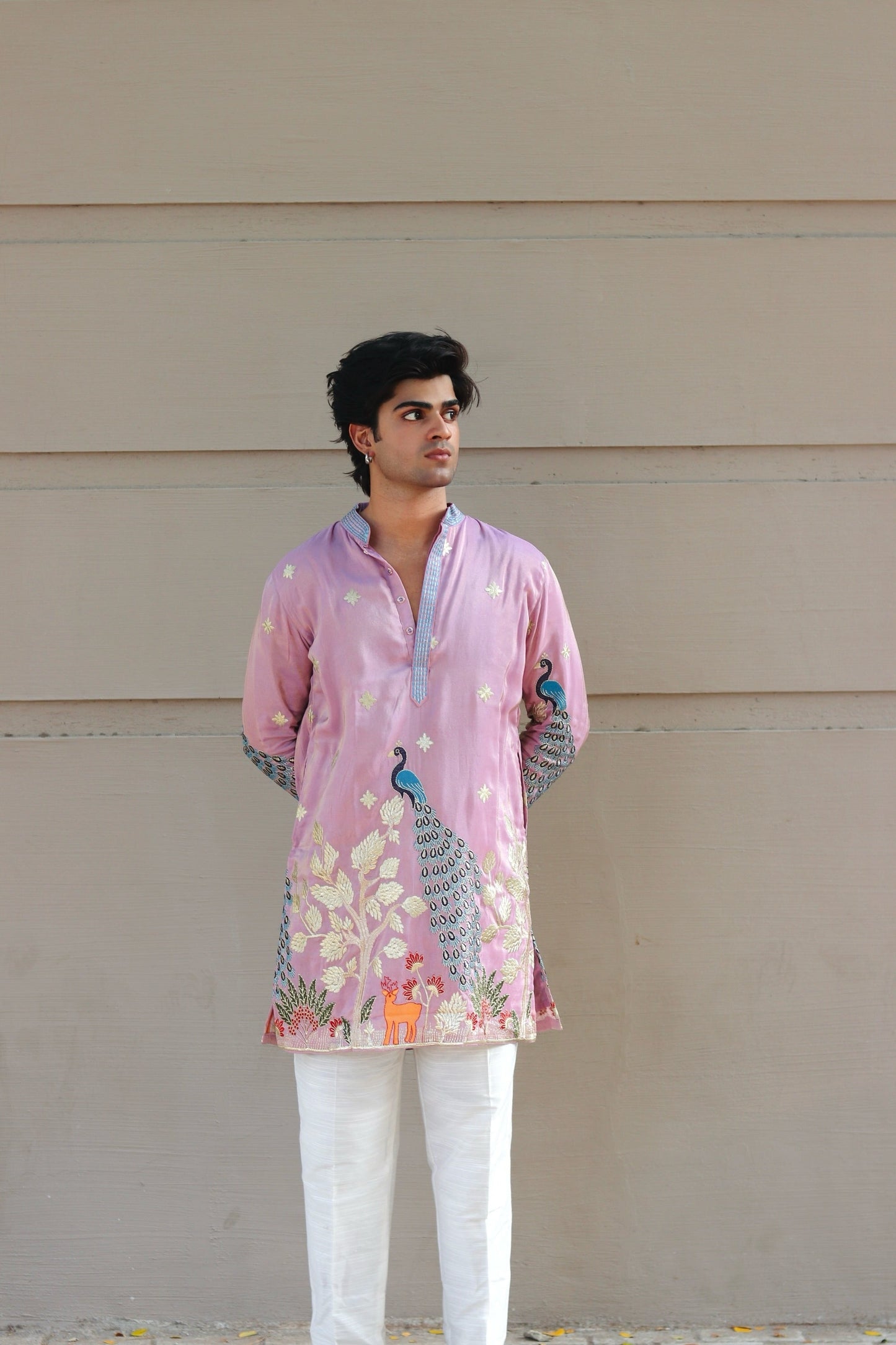 Rose Purple Rangeela Mor Kurta With Koti