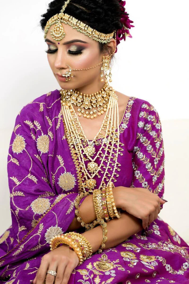 Purple Silk Lehenga