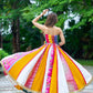 Old Marigold Corset With Multi Lehanga