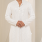Sheesh-Mahal White Georgette Mirror Kurta