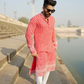 Laal Kila - Red Georgette with White Embroidery Kurta