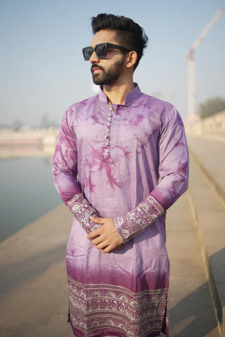 Magenta Sunshine Chanderi Kurta with Border