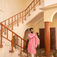 Chic Flamingo Pink Mirror Foil Kurta with dupatta