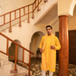 Vivacious Google Yellow Mirror Foil Kurta