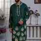 Forest Green Sparrow Digital Kurta
