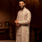 White Rainbow Print Kurta