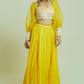 Lemon Yellow Crop Top and Skirt Set