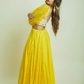 Lemon Yellow Crop Top and Skirt Set