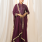 Magenta Zari Silk Kurta Sharara with Dupatta