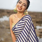 Black And Cream Printed Saree - Kzari - The Design Studio