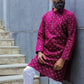 Wine Georgette Silk Kurta - Kzari - The Design Studio