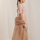 Kaleji Rose Gold Silk Kurta Set with Organza Lehenga and Dupatta