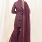 Magenta Zari Silk Kurta Sharara with Dupatta