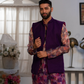 Chinese Violet Organza Jacket Set