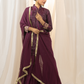 Magenta Zari Silk Kurta Sharara with Dupatta