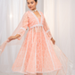 Ethereal Kesari Organza Anarkali with Safed Embroidery, Pants, and Dupatta