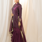 Magenta Zari Silk Kurta Sharara with Dupatta