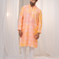 Kesari Peach Batik Star Chanderi Silk Kurta