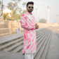 Gulabi Nazaqat Chanderi Silk Kurta with Checks and Mirror Embellishments