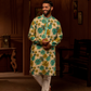 Beige Cerulean Floral Kurta