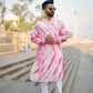 Gulabi Nazaqat Chanderi Silk Kurta with Checks and Mirror Embellishments