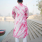 Gulabi Nazaqat Chanderi Silk Kurta with Checks and Mirror Embellishments