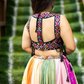 Handcrafted Floral Lehenga Choli Set with Organza Dupatta