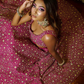 Raw Silk Lehenga with Applique Work Blouse and Georgette Dupatta