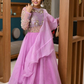 Purple Layered Organza Gown