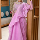 Purple Layered Organza Gown