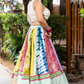 Multicolor Silk Lehenga with Golden Sequin Blouse and Dupatta