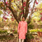 Dreamy Flamingo Peach Printed Kurta