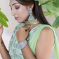Green Ruffled Embroidered Lehenga