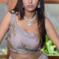 Onion Colour Organza Layers Lehenga With One Shoulder Blouse
