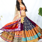Banarasi Silk Lehenga with Pink Shimmer, Mirror Blouse & Organza Dupatta