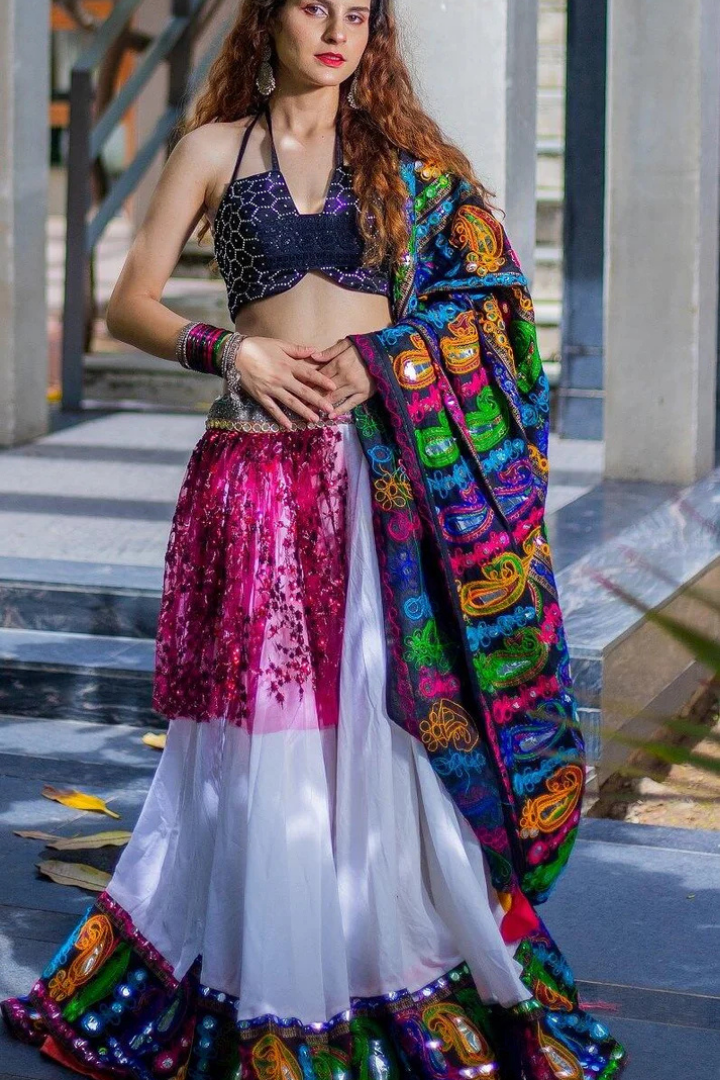Navratri White Lehenga Choli