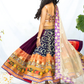 Banarasi Silk Lehenga with Pink Shimmer, Mirror Blouse & Organza Dupatta
