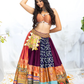 Banarasi Silk Lehenga with Pink Shimmer, Mirror Blouse & Organza Dupatta