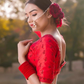 Red Net Sequence Embroidery Lehenga