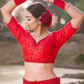 Red Net Sequence Embroidery Lehenga