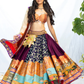 Banarasi Silk Lehenga with Pink Shimmer, Mirror Blouse & Organza Dupatta