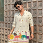 Comfy White Cotton Kurta with Colorful Embroidered Patches (Only Kurta)