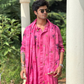 Champagne Indigo Mirror Work Kurta