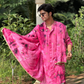 Champagne Indigo Mirror Work Kurta