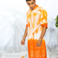 Stylish Orange Batik Kurta