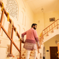Vibrant Apple Shaded Indowestern