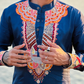 Bice Blue Kashmiri Work Men's Kurta