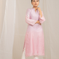 Pink Cotton Modal Satin Haryali Kurta Pant Set