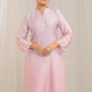 Pink Cotton Modal Satin Haryali Kurta Pant Set