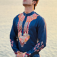Bice Blue Kashmiri Work Men's Kurta